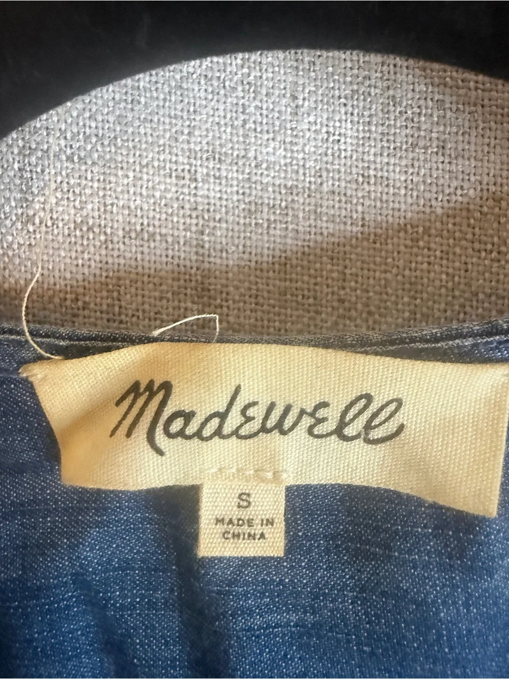 Madewell Indigo Wrap Blouse with Tie Waist